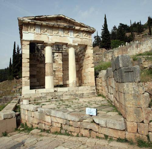 Greece Delfoi Treasury of the Athenians Treasury of the Athenians Greece - Delfoi - Greece