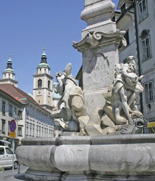 Slovenia Ljubljana Baroque Fountain Baroque Fountain Slovenia - Ljubljana - Slovenia