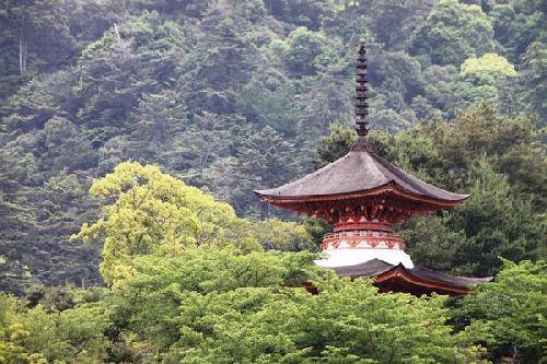 Japan Miyajima Island Pagoda Pagoda Hiroshima - Miyajima Island - Japan