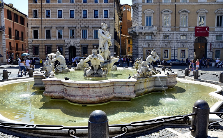 Italy Rome Il Moro Fountain Il Moro Fountain Rome - Rome - Italy