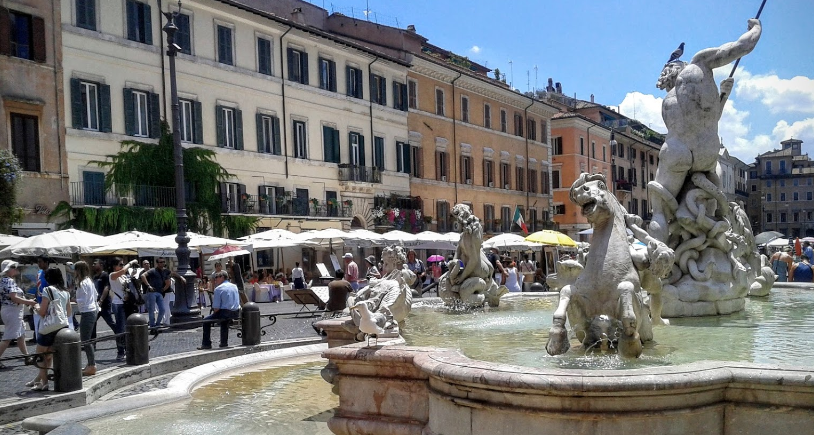 Italy Rome il Nettuno Fountain il Nettuno Fountain Rome - Rome - Italy