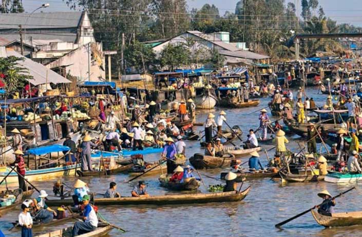 Vietnam Can Tho Phung Hiep Floating Market Phung Hiep Floating Market Mekong River Delta - Can Tho - Vietnam