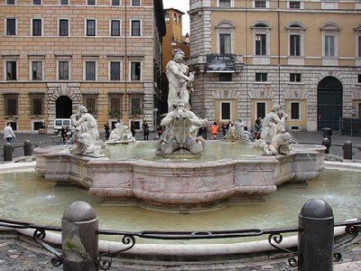 Italy Rome Il Moro Fountain Il Moro Fountain Roma - Rome - Italy