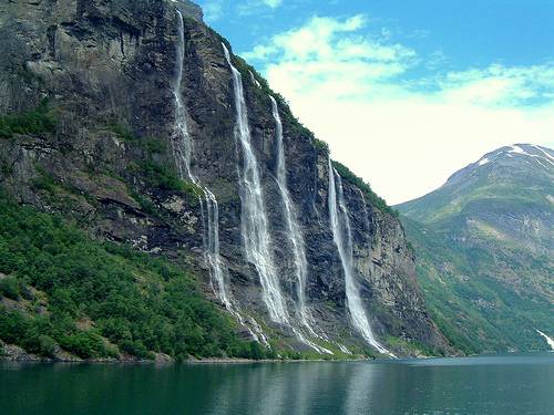 Norway Geiranger Sju Sostre Waterfalls Sju Sostre Waterfalls More Og Romsdal - Geiranger - Norway