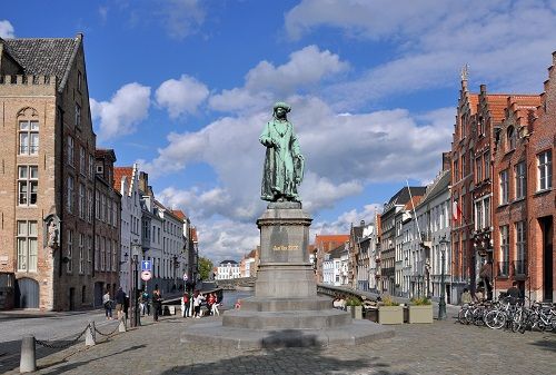 Belgium Bruges Jan van Eyckplein square Jan van Eyckplein square Bruges - Bruges - Belgium