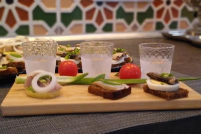 Russian Vodka tasting with gastronomic Russian meal 