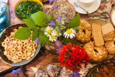 Homemade Russian meal in family