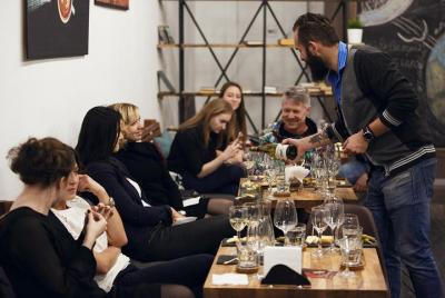 Wine tasting in restaurant. Authentic Herzegovina Wines