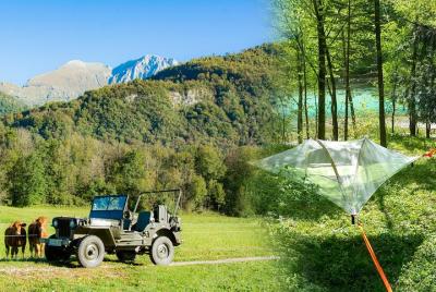 Iconic Willys Jeep and Tree tent Camping Adventure