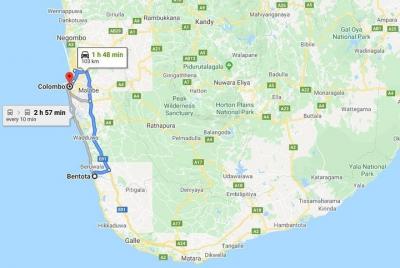 Bentota City to Colombo City Private Transfer