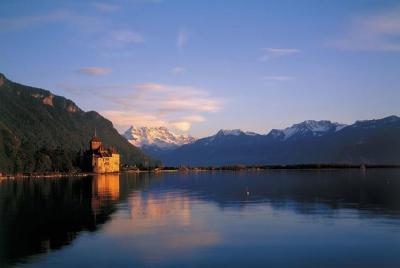 Montreux and Château de Chillon from Lausanne Montreux and Château de Chillon from Lausanne