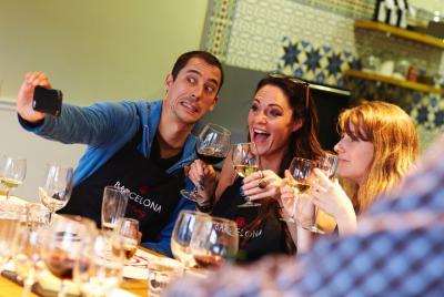 Paella class overviewing Las Ramblas & Boqueria Market at Barcelo