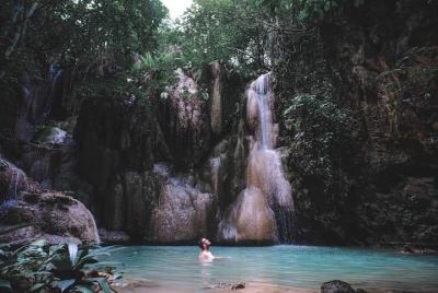 Trekking through to the jungle to beautiful secret hidden sticky waterfalls Trekking through to the jungle to beautiful secret hidden sticky waterfalls