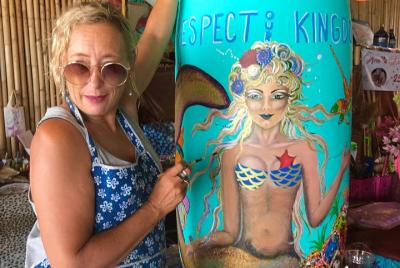 Eco trash bin painting Eco trash bin painting