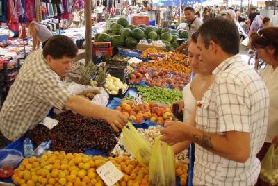Koycegiz Market by Boat from Sarigerme Koycegiz Market by Boat from Sarigerme