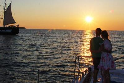 Sunset Sailing Catamaran Cruise in Santorini with BBQ and Drinks Sunset Sailing Catamaran Cruise in Santorini with BBQ and Drinks