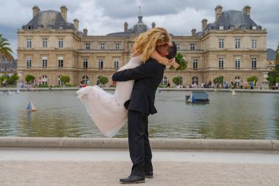 Paris Luxembourg Garden Wedding Vows Renewal Ceremony with Photo Shoot