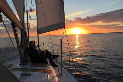 3 Hour Private Day or Sunset Sailboat Tour for up to 6 Comp. beverages & snacks