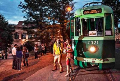 Rome Sightseeing by Antique Tram Including Wine