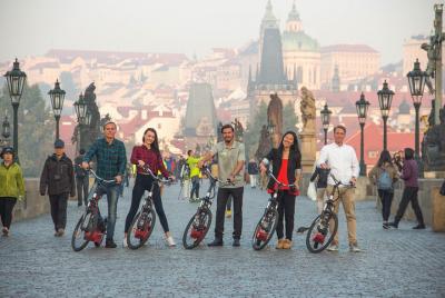 Prague E-scooter Sightseeing Small Group or Private Tour & Free T