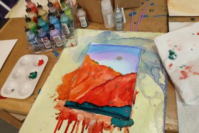Alcohol Ink Landscape Art Class in Estes Park Alcohol Ink Landscape Art Class in Estes Park