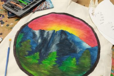 Colorado Inspired Inktense Painted Tote Bag Class Colorado Inspired Inktense Painted Tote Bag Class