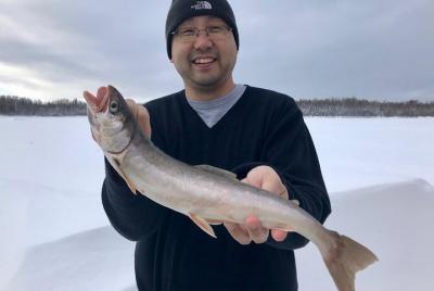 Fairbanks Ice Fishing Expedition in a Heated Cabin with Fish Cookout Fairbanks Ice Fishing Expedition in a Heated Cabin with Fish Cookout