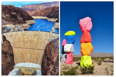 Hoover Dam Walk On Top Tour with Seven Magic Mountains  Hoover Dam Walk On Top Tour with Seven Magic Mountains