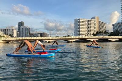 Paddle Board Yoga class at Shoreside Club Paddle Board Yoga class at Shoreside Club