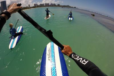 Surf HNL: Ala Moana Stand-up Paddleboard Lesson with Round-trip T Surf HNL: Ala Moana Stand-up Paddleboard Lesson with Round-trip T