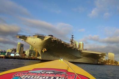 Exclusive: San Diego Harbor Speed Boat, Electric Scooter and USS Midway Tour Exclusive: San Diego Harbor Speed Boat, Electric Scooter and USS Midway Tour