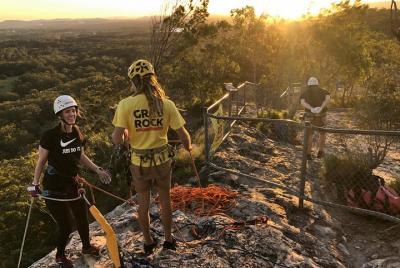 Sunset Abseiling with panoramic views of Noosa Sunset Abseiling with panoramic views of Noosa's Hinterland and Sunshine Coast