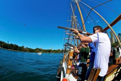Sydney Harbour Tall Ship Laser Clay Shooting with Mast Climb Sydney Harbour Tall Ship Laser Clay Shooting with Mast Climb
