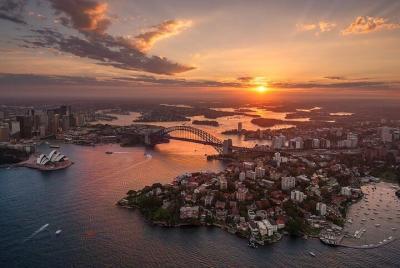Private Sunset Helicopter Flight Over Sydney & Beaches for 2 or 3