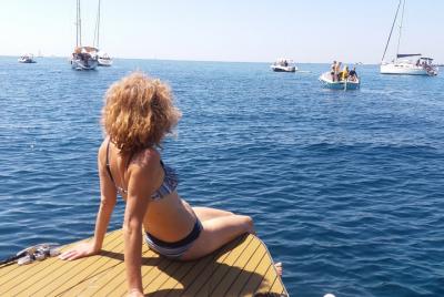 Private ride with sea bath in Solar Catamaran Private ride with sea bath in Solar Catamaran