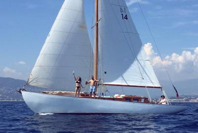 Classic Yacht Sailing in the Bay of Cannes Classic Yacht Sailing in the Bay of Cannes