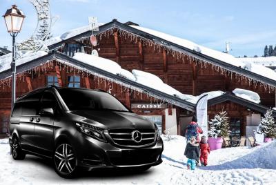 Airport Lyon - private VIP transfer to Megève on Mercedes V-class