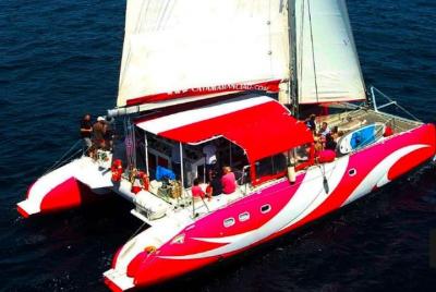 Private Riviera Cruise on Flashy Catamaran - up to 28 Passengers! Private Riviera Cruise on Flashy Catamaran - up to 28 Passengers!