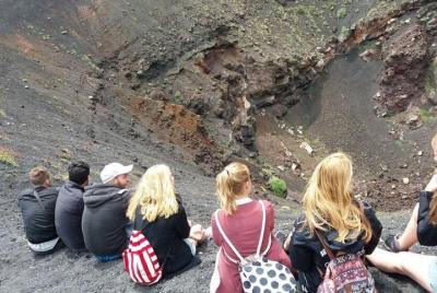 Trekking in the morning on Mount Etna Trekking in the morning on Mount Etna
