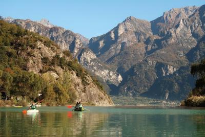 Canoeing Mezzola Lake, Italian Alps Canoeing Mezzola Lake, Italian Alps