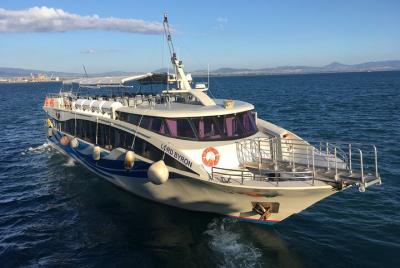Ferry boat tour to the Cinque Terre with stop in Riomaggiore and  Ferry boat tour to the Cinque Terre with stop in Riomaggiore and