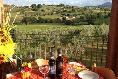 Menu with a “View” in the enchantment of the Tuscan hills Menu with a “View” in the enchantment of the Tuscan hills