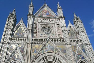 Orvieto, the Cathedral with golden mosaics and the medieval city 