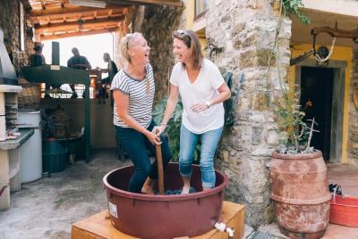 Grape stomping in Tuscan farmhouse Grape stomping in Tuscan farmhouse