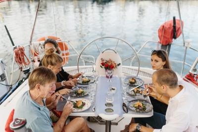 Gourmet tasting menu on a Barcelona sailboat