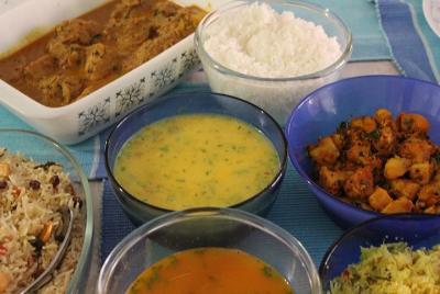 South Indian Meal at a Local Home in Bangalore