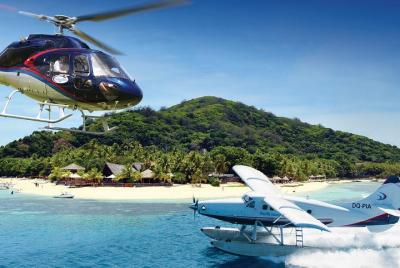 Mystery Helicopter or Seaplane Flight over the Fiji Islands