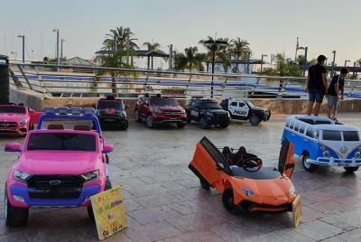 Electric children's vehicles for children for rent.