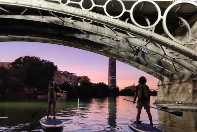Sunset paddle surfing with a local instructor
