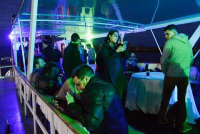 Boat Navigation in Buenos Aires at Sunset